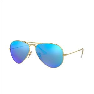 RAY BAN AVIATOR BLUE FLASH LENSES
